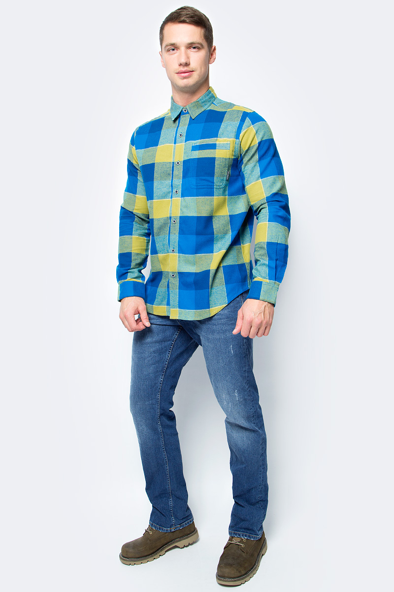 Рубашка мужская Columbia Boulder Ridge Ls Flannel Shirt, цвет: синий, горчичный. 1735502-489. Размер XXL (56/58)1735502-489 Рубашка мужская Columbia Boulder Ridge Ls Flannel Shirt, цвет: синий, горчичный. 1735502-489. Размер XXL (56/58)1735502-489Мужская рубашка от Columbia с длинным рукавом - отличное дополнение гардероба как для повседневного использования, так и для активного отдыха. Модель прямого кроя с отложным воротником и полукруглым низом. Предусмотрен нагрудный накладной карман. Изделие выполнено из хлопкового материала и оформлено клетчатым принтом.