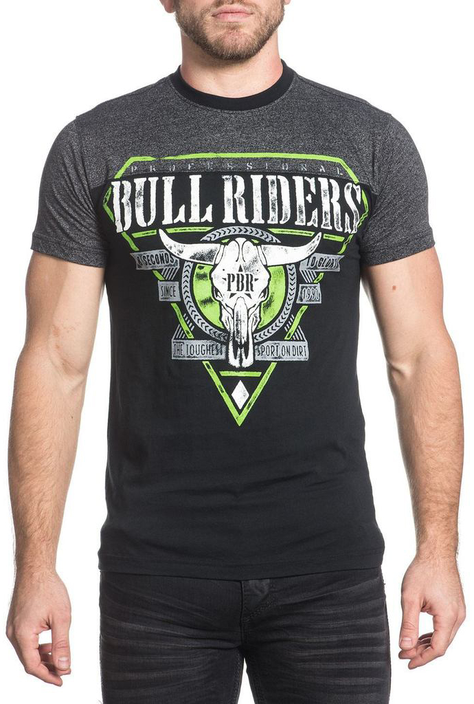 Футболка мужская Affliction Pbr Belt Buckle, цвет: черный. A16238. Размер L (50)A16238 Футболка мужская Affliction Pbr Belt Buckle, цвет: черный. A16238. Размер L (50)A16238Футболка мужская Affliction выполнена из натурального хлопка. Модель с круглым вырезом горловины и короткими рукавами оформлена оригинальным принтом.