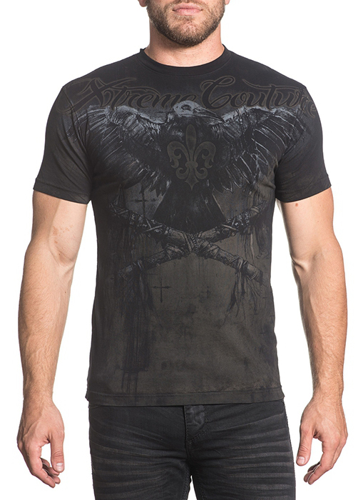 Футболка мужская Affliction Xtreme Couture Darkside, цвет: черный. X1669. Размер 2XL (54)X1669 Футболка мужская Affliction Xtreme Couture Darkside, цвет: черный. X1669. Размер 2XL (54)X1669Футболка мужская Affliction выполнена из натурального хлопка. Модель с круглым вырезом горловины и короткими рукавами оформлена оригинальным принтом.