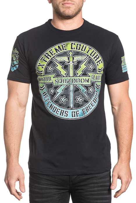 Футболка мужская Affliction Xtreme Couture Xc Squadron, цвет: черный. X1649. Размер S (46)X1649 Футболка мужская Affliction Xtreme Couture Xc Squadron, цвет: черный. X1649. Размер S (46)X1649Футболка мужская Affliction выполнена из натурального хлопка. Модель с круглым вырезом горловины и короткими рукавами оформлена оригинальным принтом.