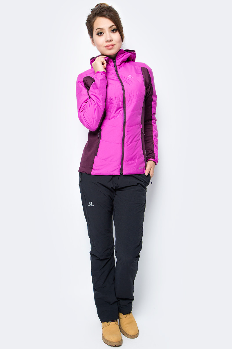 Куртка женская Salomon Drifter Mid Hoodie W, цвет: розовый. L39743700. Размер XL (52/54)L39743700 Куртка женская Salomon Drifter Mid Hoodie W, цвет: розовый. L39743700. Размер XL (52/54)L39743700Куртка с капюшоном Drifter Mid Hoodie воплощает в себе универсальность одежды для активного отдыха благодаря наружному слою из двух материалов, которые создают разные стили и по-разному работают. Носите ее блестящей стороной наверх для защиты от холода и ветра либо выверните на эластичную, чтобы получить повседневный вид и повысить воздухопроницаемость для большей прохлады.