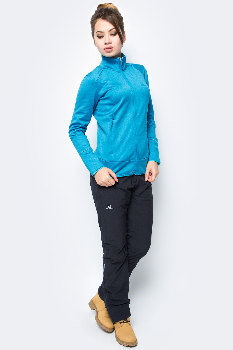 Толстовка женская Salomon Discovery FZ W, цвет: голубой. L39768600. Размер XS (36/38)L39768600 Толстовка женская Salomon Discovery FZ W, цвет: голубой. L39768600. Размер XS (36/38)L39768600Женская толстовка Discovery FZ имеет привлекательный вид и подходит для любого времени года. Удобно носить под лыжной курткой или на специальной футболке. Благодаря градиентной окраске волокна радует глаз нежными цветовыми переходами и выглядит очень женственно. Незаменимая вещь для любителей веселья и приключений весь год напролет.