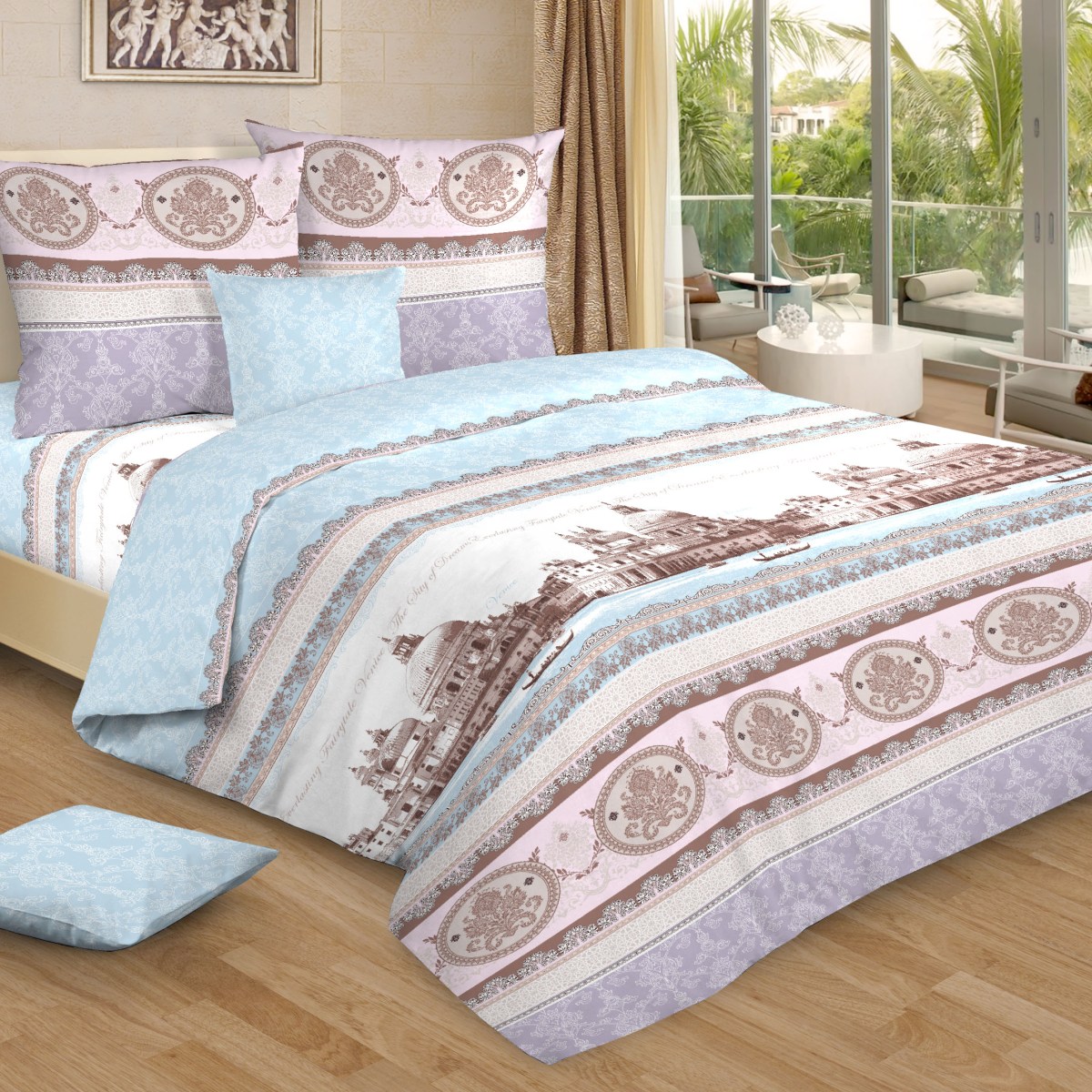 Комплект постельного белья Letto Традиция, евро, наволочки 70 x 70 см, цвет: голубой. B253-6B253-6 Комплект постельного белья Letto Традиция, евро, наволочки 70 x 70 см, цвет: голубой. B253-6B253-6Серия Letto Традиция выполнена из классической российской бязи, привычной для большинства российских покупательниц. Ткань плотная (125гр/м), используются современные устойчивые красители и в том числе технология с эффектом 3д. Традиционная российская бязь выгодно отличается от импортных аналогов по цене, при том, что сама ткань и толще, меньше сминается и служит намного дольше. Рекомендуется перед первым использованием постирать, но не пересушивать. Применение кондиционера при стирке сделает такое постельное белье мягче и комфортней. Пододеяльник на молнии. Обращаем внимание, что расцветка наволочек может отличаться от представленной на фото.