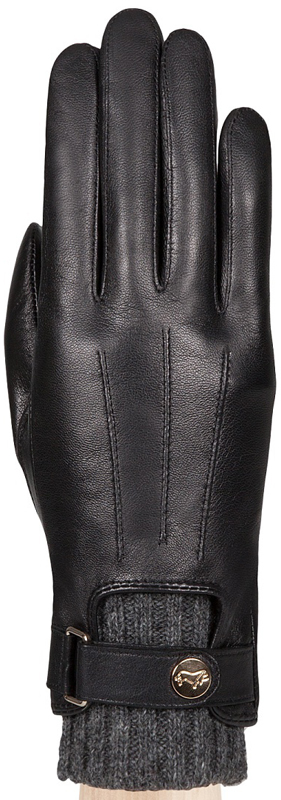 Перчатки женские Labbra, цвет: черный, серый. LB-0981L. Размер 6,5