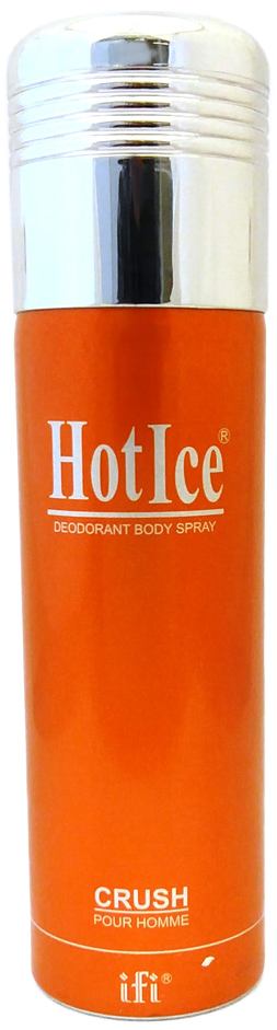 Hot Ice Дезодорант Crush M Deo Spr, 200 мл215993 Hot Ice Дезодорант Crush M Deo Spr, 200 мл215993Парфюмированный дезодорант-спрей Crush Pour Homme Hot Ice – стильный аромат для стильного мужчины! Композиция открывается буйством красок мандарина, лайма, свежестью зеленых аккордов и морских нот. В центральных регистрах доминируют цветочные ароматы фрезии, жасмина, розы и лилии, которые вводят в легкий гипнотический транс от полученного удовольствия. В завершение аромат укутывает теплом драгоценной древесины сандала, кипариса и дерева гуаяк, тесно сплетающимися пленяющими сетями искушающего мускуса.Спрей-дезодорант Crush Pour Homme Hot Ice обладает стойкостью парфюмированной воды и является представителем восточной парфюмерии, одновременно окрыляет и делает акценты на качествах настоящего лидера.