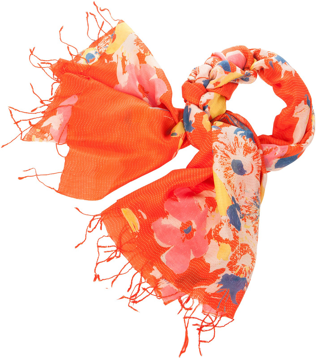 Палантин женский Michel Katana, цвет: оранжевый. S30-BRUSH.FLOWER/ORANGE. Размер 110 x 180 см