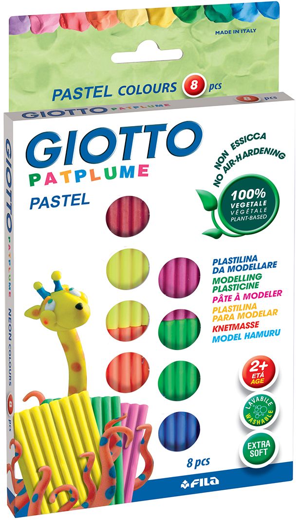 Giotto Пластилин Patplume 8 пастельных цветов