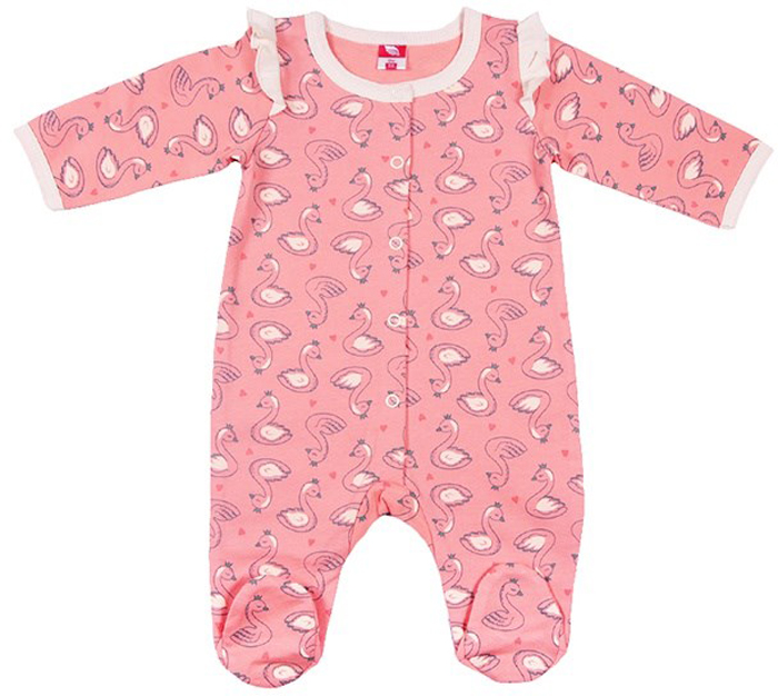 Комбинезон для девочки Cherubino, цвет: коралловый. CWN 9674 (156). Размер 68CWN 9674 (156) Комбинезон для девочки Cherubino, цвет: коралловый. CWN 9674 (156). Размер 68CWN 9674 (156)Комбинезон для девочки выполнен из набивного трикотажа с начесом. Модель спереди застегивается на кнопки. Верх рукава декорирован рюшкой.