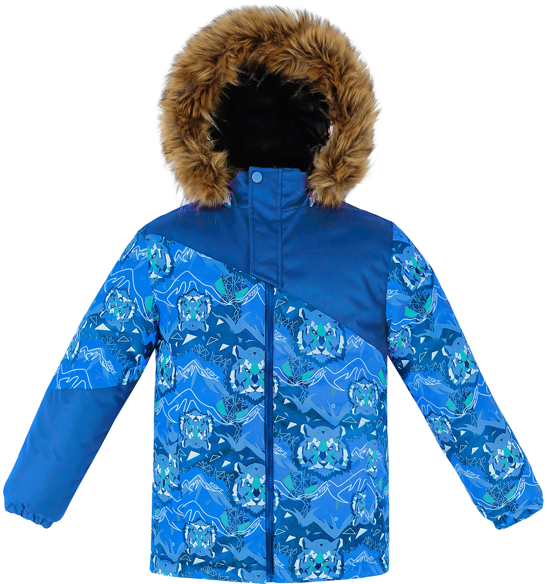 Куртка для мальчика Reike Тигр, цвет: темно-синий. 39255220_TGR navy. Размер 11639255220_TGR navy Куртка для мальчика Reike Тигр, цвет: темно-синий. 39255220_TGR navy. Размер 11639255220_TGR navyКуртка для мальчика Reike Tiger изготовлена из ветрозащитного, водоотталкивающего и дышащего материала декорирована оригинальным принтом со стилизованными изображениями тигра. Подкладка выполнена из принтованного полиэстера с флисовым подкладом. Куртка дополнена съемным регулирующимся капюшоном с отстегивающимся мехом, двумя карманами на молнии, светоотражающими элементами. Манжеты на резинке, регулируемая утяжка внизу куртки и внутренняя ветрозащитная планка вдоль молнии не допустят проникновения холодного воздуха. Дополнительную защиту от ветра обеспечивает короткая ветрозащитная планка на кнопках и липучках, расположенная у горловины.Базовый уровень. Коэффициент воздухопроницаемости куртки: 2000гр/м2/24 ч. Водоотталкивающее покрытие: 2000 мм.