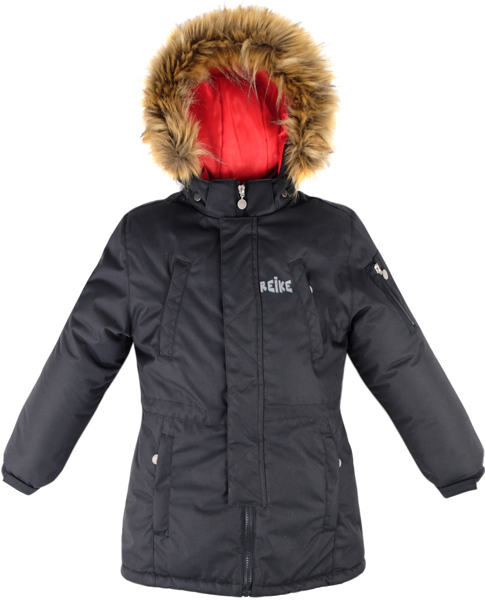Куртка для мальчика Reike, цвет: черный. 39222200_black. Размер 15839222200_black Куртка для мальчика Reike, цвет: черный. 39222200_black. Размер 15839222200_blackКуртка для мальчика Reike изготовлена из ветрозащитного, водоотталкивающего, дышащего мембранного материала. Подкладка выполнена из принтованного полиэстера, на спинке и воротнике вставки из микрофлиса. Куртка дополнена съемным регулирующимся капюшоном с меховой опушкой, пятью карманами на молнии и светоотражающим элементом в виде логотипа Reike. Манжеты дополнены утяжкой на липучке, пояс оснащен потайной утяжкой. Ветрозащитная планка на кнопках не допускает проникновение холодного воздуха. Базовый уровень. Коэффициент воздухопроницаемости куртки: 2000гр/м2/24 ч. Водоотталкивающее покрытие: 2000 мм.