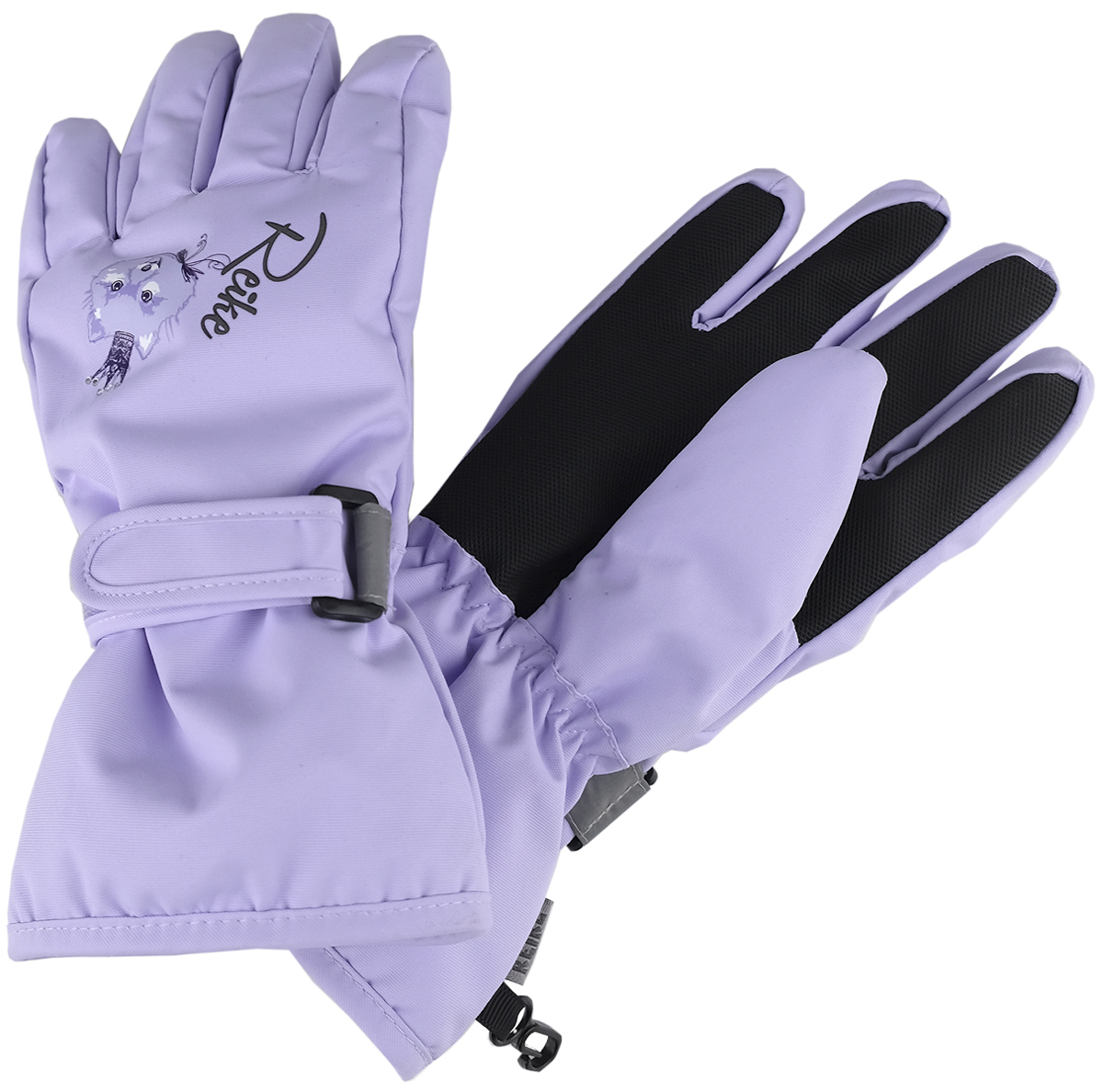 Перчатки для девочки Reike Забавный горностай, цвет: фиолетовый. RW18_FE purple. Размер 6RW18_FE purple Перчатки для девочки Reike Забавный горностай, цвет: фиолетовый. RW18_FE purple. Размер 6RW18_FE purpleПерчатки для девочки Reike Забавный горностай выполнены из ветрозащитной, водонепроницаемой и дышащей мембранной ткани, декорированной принтом в стиле коллекции. Мягкая подкладка из флиса обеспечивает дополнительный комфорт и тепло. Запястья оформлены резинкой и регулируемой липучкой, ладони и пальцы дополнительно усилены.