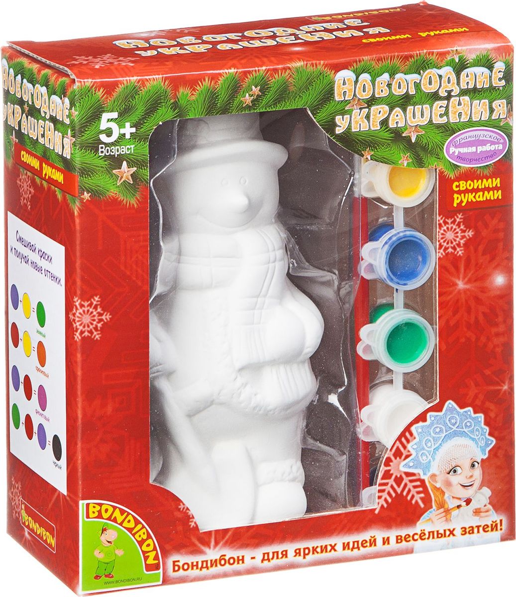 Bondibon Набор для изготовления игрушек Новогодние украшения Снеговик
