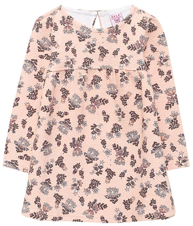 Платье для девочки Sela, цвет: каштановый крем. DK-517/394-7321. Размер 104, 4 годаDK-517/394-7321 Платье для девочки Sela, цвет: каштановый крем. DK-517/394-7321. Размер 104, 4 годаDK-517/394-7321Платье для девочки от Sela выполнено из хлопкового трикотажа. Модель А-силуэта с длинными рукавами, круглым вырезом горловины и завышенной кокеткой на спинке застегивается на пуговицу.