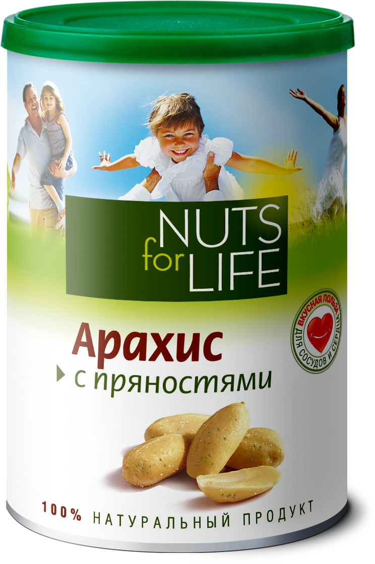Nuts for Life Арахис обжаренный соленый с пряностями, 200 гU920111 Nuts for Life Арахис обжаренный соленый с пряностями, 200 гU920111Арахис укрепляет сердце и снижает количество холестерина в крови. Чудесный букет натуральных пряностей придаст этому ореху неповторимую изюминку, и вам он непременно понравится!