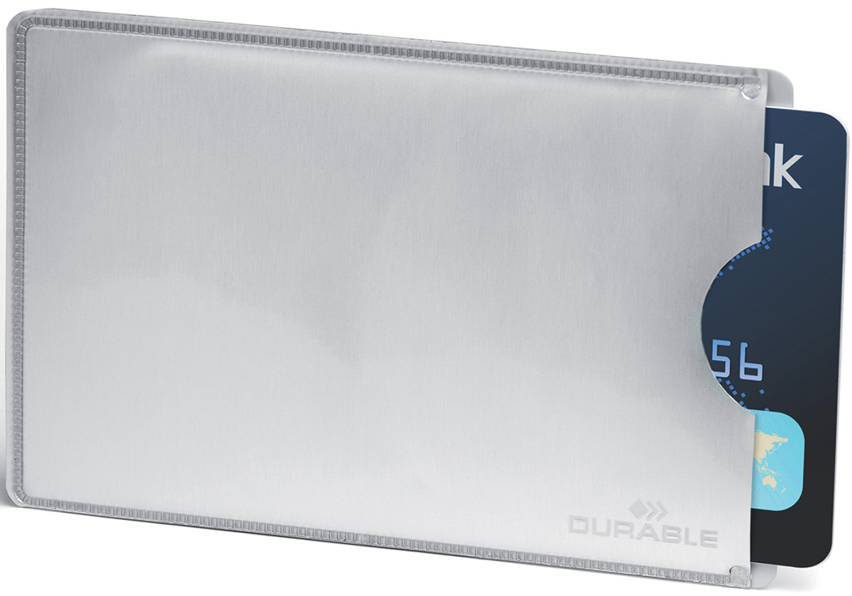 Durable Карман для кредитной карты Rfid Secure цвет серебристый8900-23 Durable Карман для кредитной карты Rfid Secure цвет серебристый8900-23Карман для кредитной карточки с системой защиты от от несанкционированного считывания персональных данных. •вмещает 1 карту•слот для удобного извлечения карточки•обеспечивает защиту на частоте 13,56 МГц•внутренние размеры: 54 x 86 мм•внешние размеры: 61 x 90 мм