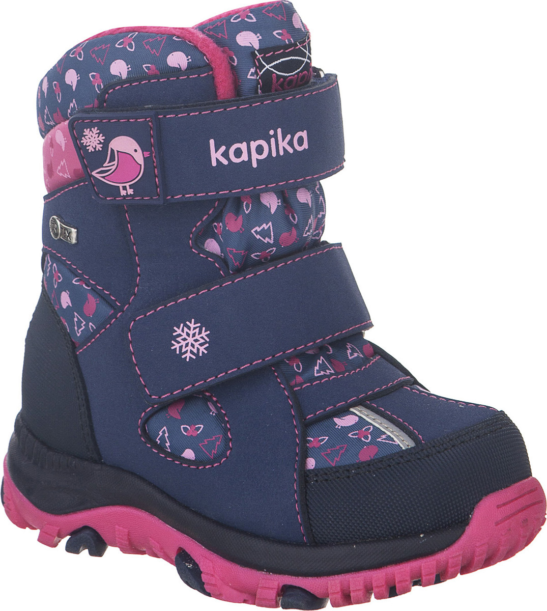 Ботинки для девочки Kapika KapiTEX, цвет: темно-синий, фуксия. 41223-1. Размер 25