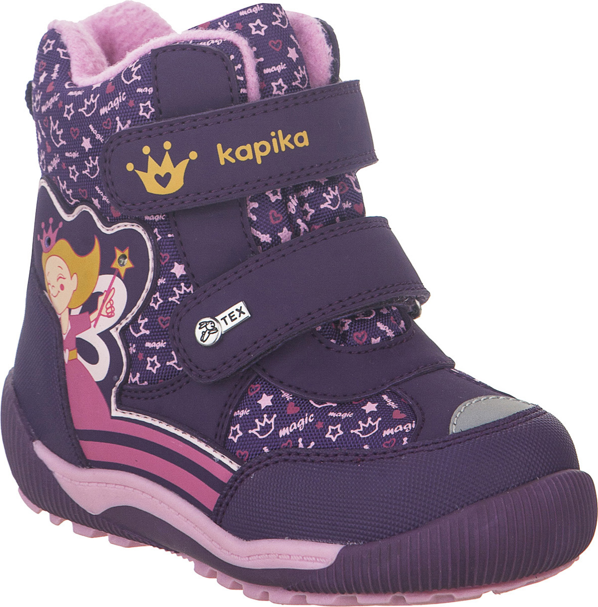 Ботинки для девочки Kapika KapiTEX, цвет: фиолетовый. 41214-1. Размер 23
