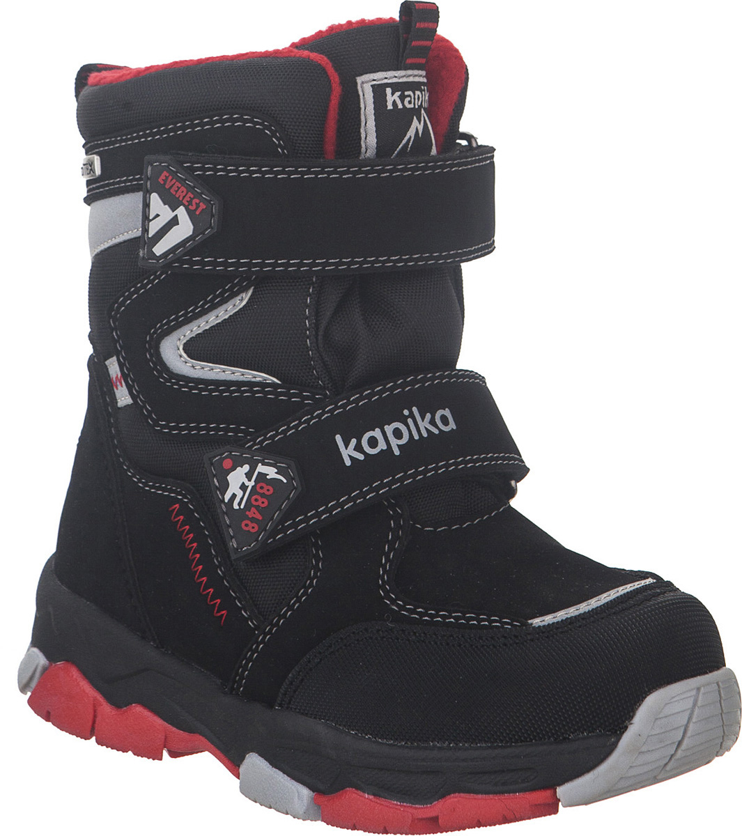 Ботинки для мальчика Kapika KapiTEX, цвет: черный, красный. 42220-1. Размер 28