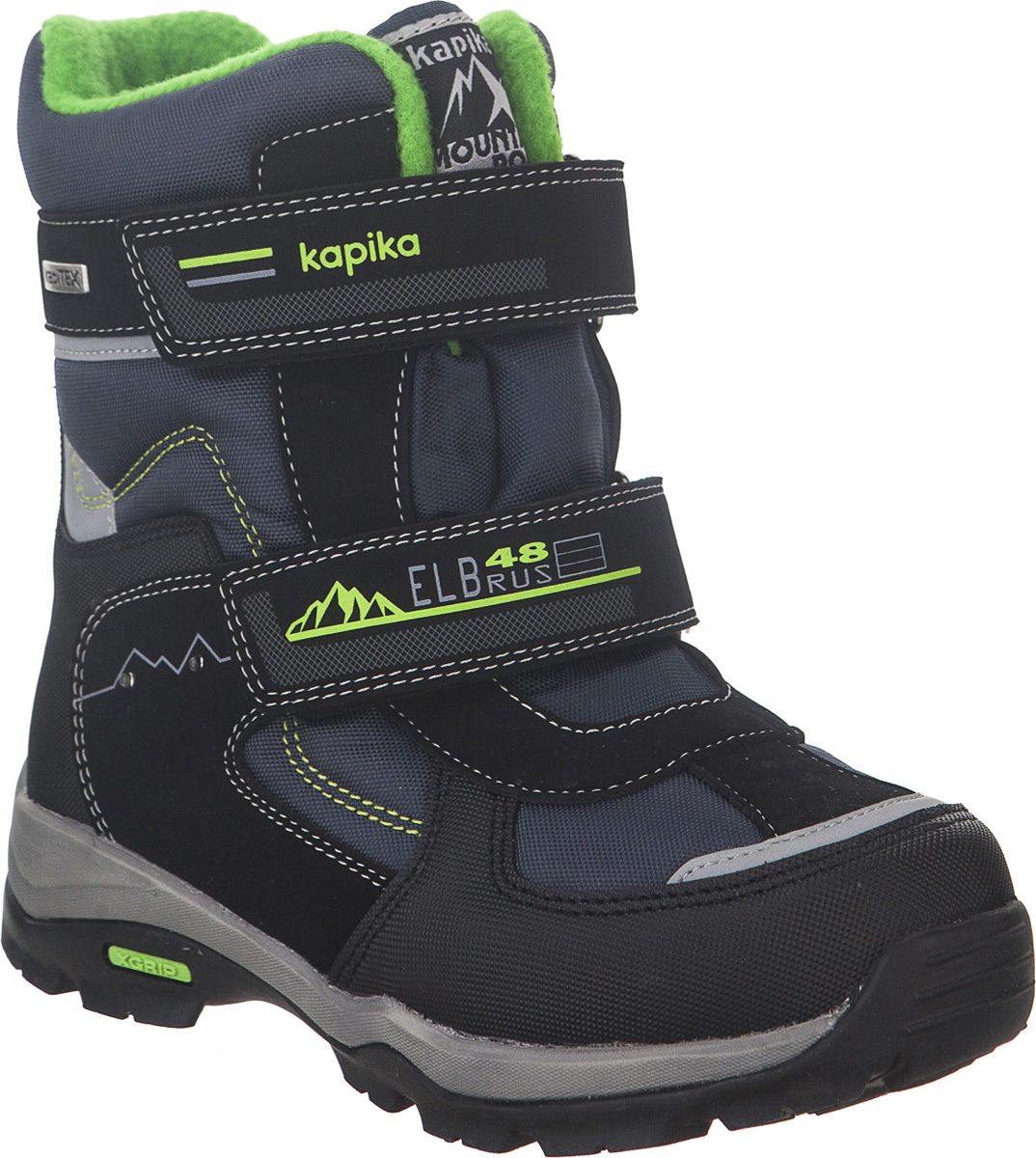 Ботинки для мальчика Kapika KapiTEX, цвет: черный, синий, салатовый. 43199-2. Размер 32