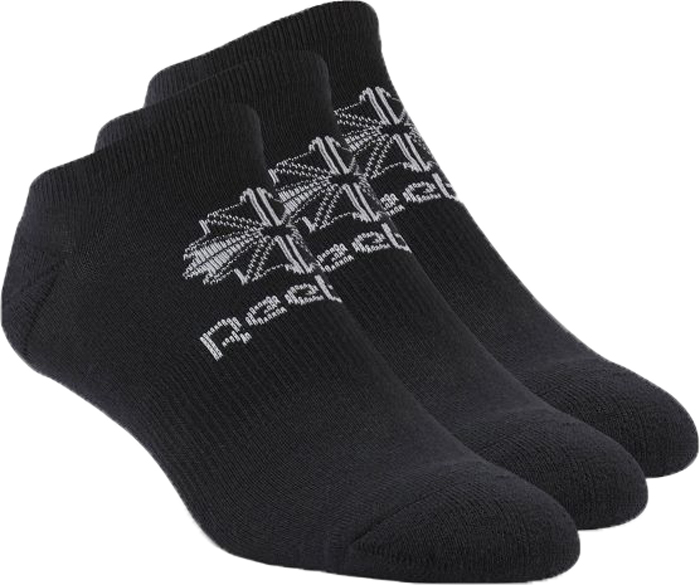 Носки Reebok Cl Fo No Show Sock, цвет: черный, 3 пары. AY0013. Размер 43/47AY0013 Носки Reebok Cl Fo No Show Sock, цвет: черный, 3 пары. AY0013. Размер 43/47AY0013Не бойся выкладываться в полную силу во время каждого движения. Эти носки плотно сидят на ноге и не подведут в самый ответственный момент. Благодаря низкому дизайну они совершенно не заметны и при этом гарантируют поддержку, амортизацию и комфорт.Благодаря низкому дизайну совершенно не заметны под обувьюМанжеты в рубчик для надежной посадкиВ одной упаковке три парыПоддержка свода стопы для комфорта