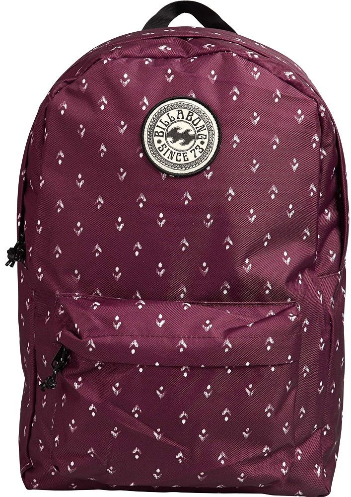 Рюкзак женский Billabong All Day Women, цвет: бордовый, белый, 20 лF9BP01 Рюкзак женский Billabong All Day Women, цвет: бордовый, белый, 20 лF9BP01Стильный городской рюкзак Billabong All Day Women с минималистичным дизайном. Благодаря многообразию расцветок вы легко сможете подобрать модель, идеально сочетающуюся с вашим повседневным гардеробом. Особенности: Объемное внутреннее отделение. Вместительный внешний карман. Регулируемые плечевые лямки. Круглый логотип Billabong на фронтальной части.