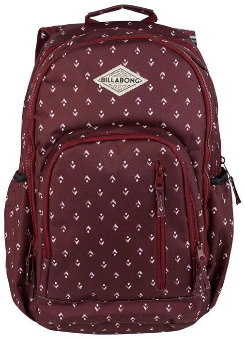Рюкзак Billabong Roadie, цвет: бордовый, белый, 28 лF9BP02 Рюкзак Billabong Roadie, цвет: бордовый, белый, 28 лF9BP02Стильный городской рюкзак среднего размера Roadie от Billabong, который удовлетворит все ваши повседневные требования и позволит устранить хаос среди вещей. Изготовлен из водостойкого полиэстера. Особенности: Два основных отделения на молнии. Внешний вертикальный карман на молнии. Два боковых кармана для бутылок. Регулируемые мягкие лямки.Ручка для переноски. Фирменные логотипы Billabong.