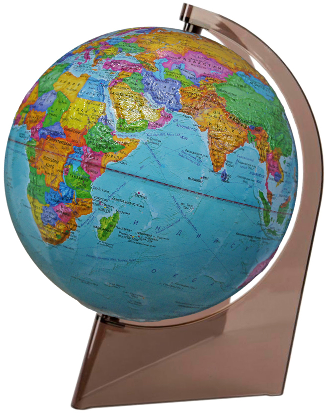 Глобусный мир Глобус с политической картой, рельефный, диаметр 21 см, на подставке