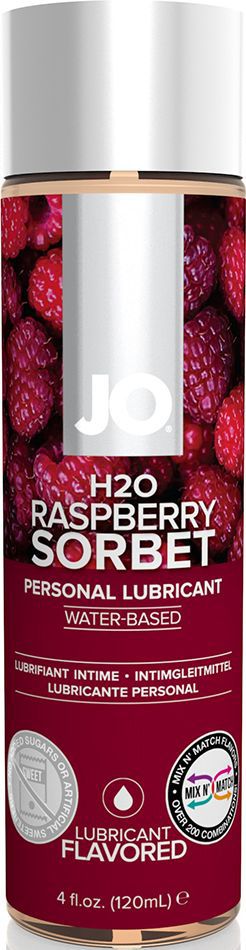 System JO Ароматизированный любрикант на водной основе JO Flavored Raspberry Sorbet, 120 млJO40117 System JO Ароматизированный любрикант на водной основе JO Flavored Raspberry Sorbet, 120 млJO40117Ароматизированный лубрикант на водной основе JO Flavored Raspberry Sorbet - превосходный аромат малинового щербета и длительное скольжение. Только натуральные компоненты, без искусственных добавок. На водной основе, но нежный как силикон, долгое скольжение, никакой липкости, легко смывается. JO рекомендуется во всем мире врачами и фармацевтами. JO H2O Raspberry Sorbet ароматизированный персональный лубрикант обладает всеми преимуществами фаворита JO H2O, плюс приятный малиновый аромат, который заставит вас возвращаться к нему снова и снова.