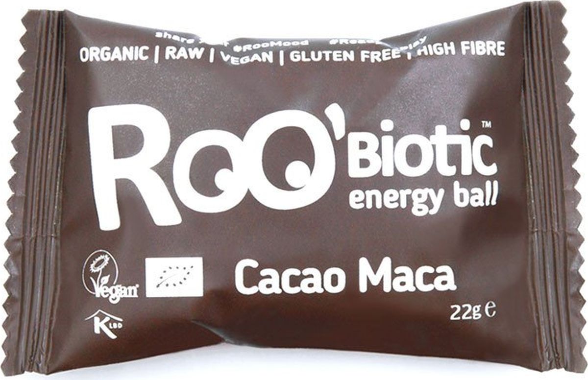 Roo’biotic Energy Ball Cacao & Maca конфета какао и перуанская мака, 22 г417 Roo’biotic Energy Ball Cacao & Maca конфета какао и перуанская мака, 22 г417Конфета Roo’biotic Какао и Перуанская макаВаш любимый ускоритель разума Какао в сочетании со всемогущей Макой, которая улучшает физическую работоспособность. Богатый волокном и белком, хрустящая шоколадка Какао+Мака активирует ваш разум и тело, и поможет вам оставаться сильным.