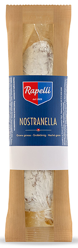 Rapelli Салями Ностранелла, 150 г756003 Rapelli Салями Ностранелла, 150 г756003Все салями произведены в соответствии с рецептурой, разработанной создателем компании – Марио Рапелли в 1929 году. 100% швейцарский продукт. Не содержит аллергенов. Не содержит глутамат натрия.