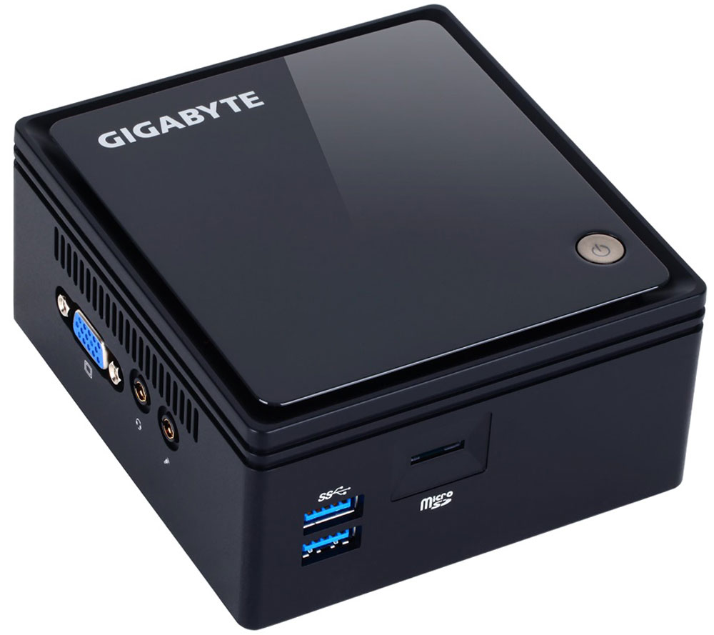 Gigabyte KIT BRIX GB-BACE-3000 мини ПК1183769 Gigabyte KIT BRIX GB-BACE-3000 мини ПК1183769Gigabyte KIT BRIX GB-BACE-3000 - это ультракомпактная вычислительная платформа нового поколения, которую можно использовать в качестве универсального медиацентра или дополнительной домашней системы. Оформленный в стильном черном алюминиевом корпусе, изящный Gigabyte BRIX легче и компактнее аналогов.Новое поколение ультракомпактных вычислительных платформПереосмысление концепции проектирования миниатюрных ПК, позволило инженерам Gigabyte создать полнофункциональный компьютер, который умещается на ладони, и в тоже время предоставляет пользователю возможность подключить к системе современные дисплеи и периферийные устройства без каких-либо ограничений. BRIX - идеальное решение для воплощения концепции HTPC, полноценный ПК для дома и офиса, а кроме того - настоящая находка для коммерческого применения, например в качестве цифрового рекламного киоска.Функция Dual Digital DisplaysОснащенный цифровыми видеоинтерфейсами VGA и HDMI, мини-ПК предусматривает возможность подключения к компьютеру одновременно двух дисплеев, что позволяет позиционировать Brix в качестве идеального домашнего или ПК широкого профиля для решения специализированных задач, в частности для продуктивной работы с промышленными или коммерческими приложениями, которые требуют подключения нескольких мониторов.Гибкое и компактное решение для самостоятельной сборкиУльтракомпактный ПК Brix поставляется в виде DIY-комплекта для самостоятельной сборки вместе с беспроводным Wi-Fi модулем и разъемом Mini PCIe, а также сетевым кабелем и внешним блоком питания, который удовлетворяет требованиям действующих на локальном рынке стандартов. Для начала работы пользователю остается только установить SO-DIMM модуль ОЗУ и накопитель. В этой части разработчик изделия проявляет известную гибкость, предлагая владельцу Brix самому определить требуемый объем оперативной памяти и емкость диска, рекомендуя доступные на рынке сертифицированные и уже проверенные на совместимость комплектующие.Поддержка стандарта VESAВ комплект поставки входит крепление VESA, с помощью которого можно установить мини-ПК на задней стенке монитора или HD-телевизора, не нарушая привычного внешнего вида этих устройств. Это очень элегантный способ превратить любой VESA-совместимый дисплей или телевизор в полнофункциональный компьютер и компактный киоск цифровой рекламы.Точные характеристики зависят от модели.Компьютер сертифицирован EAC и имеет русифицированное Руководство пользователя.