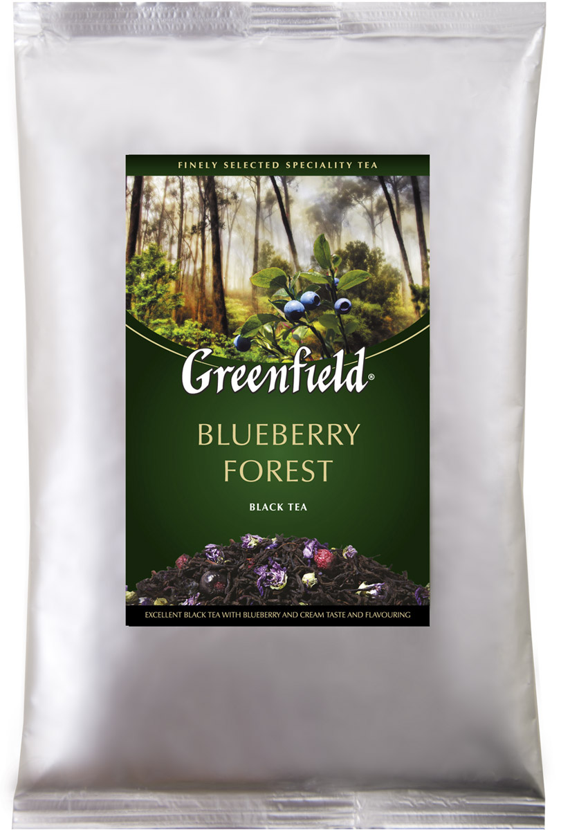 Greenfield Blueberry Forest черный листовой чай, 250 г0977-15 Greenfield Blueberry Forest черный листовой чай, 250 г0977-15Greenfield Blueberry Forest - цейлонский черный чай с ароматом черники, сливок, и растительными компонентами. Мягкий чуть пряный вкус превосходного цейлонского чая становится еще ярче и выразительнее благодаря самобытному «северному» вкусу и естественному свежему аромату ягод черники.