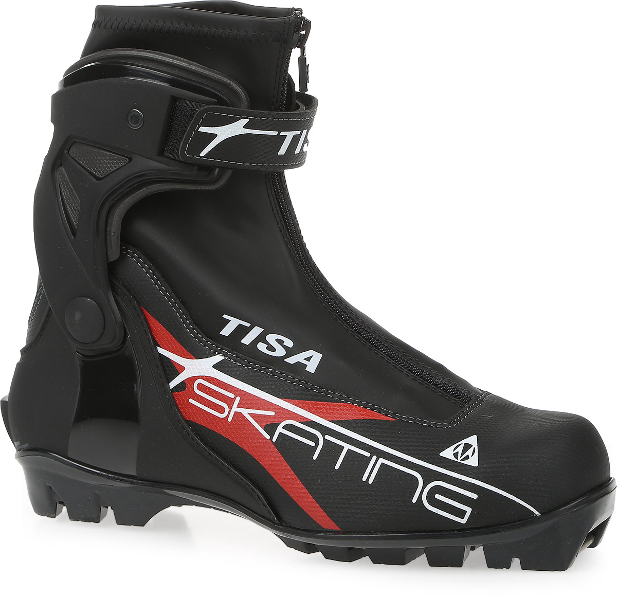 Ботинки лыжные беговые Tisa Skate NNN, цвет: черный, белый, красный. S75515. Размер 46S75515 Ботинки лыжные беговые Tisa Skate NNN, цвет: черный, белый, красный. S75515. Размер 46S75515Лыжные ботинки Tisa Skate NNN выполнены из искусственных материалов и предназначены для езды на лыжах коньковым ходом. Верхняя часть защищена текстильной вставкой на застежке-молнии. Подкладка, исполненная из мягкого флиса, защитит ноги от холода и обеспечит уют. Верх изделия оформлен удобной шнуровкой с петлями из текстиля. Вставки в мысовой и пяточной частях предназначены для дополнительной жесткости. Ботинки оснащены высокими манжетами на шарнире. Подошва системы NNN выполнена из полимерного термопластичного материала.