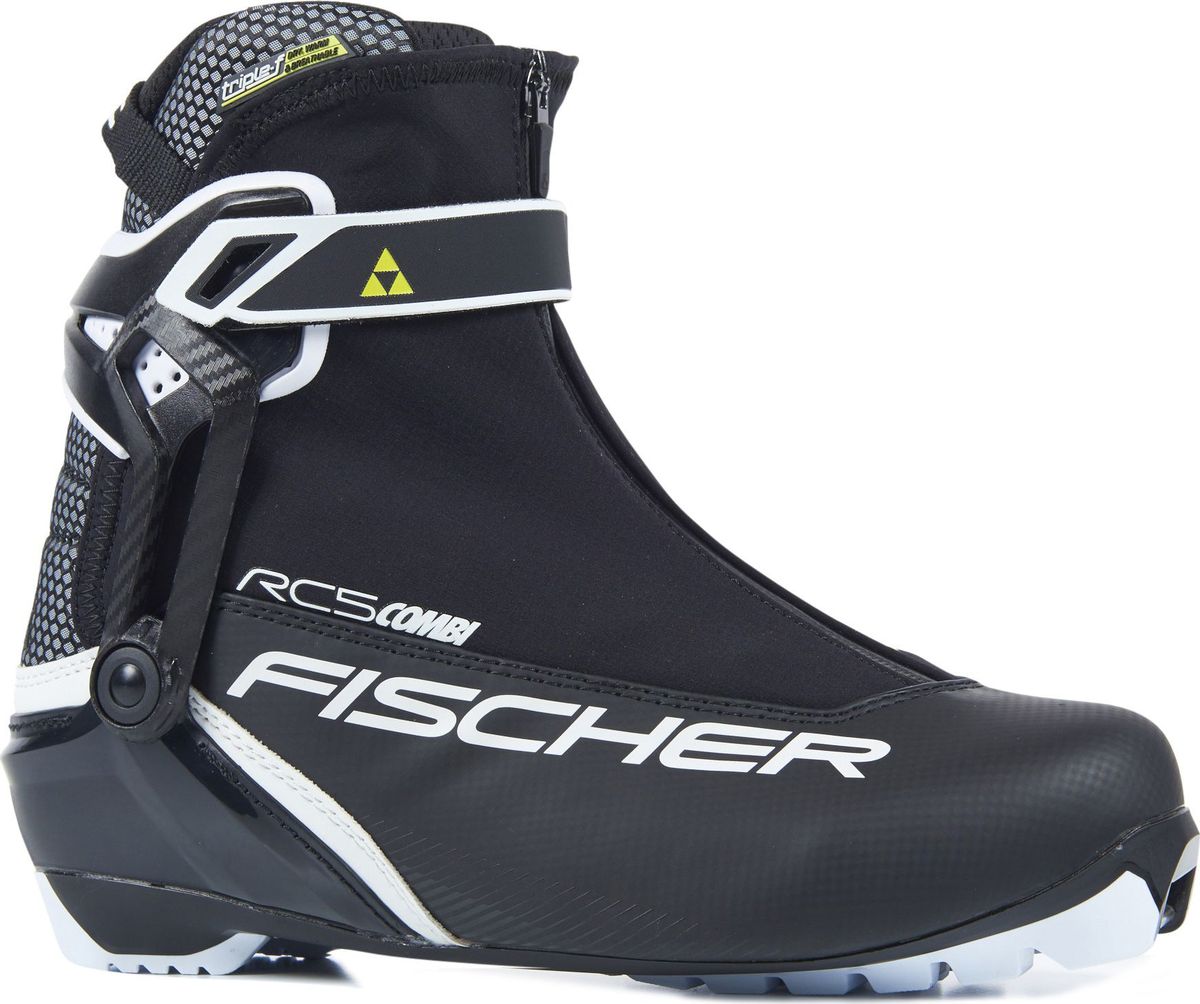 Лыжные ботинки Fischer RC5 Combi, цвет: черный. Размер 42S18517 Лыжные ботинки Fischer RC5 Combi, цвет: черный. Размер 42S18517Спортивная модель для амбициозных любителей. Новая гоночная подошва, облегченная конструкция и пластиковая манжета для лучшей поддержки голеностопа. Ботинки легко надеть благодаря широкому раскрытию. Дышащая мембрана Triple-F создает максимальный комфорт.HINGED POLYMER CUFFЭргономичная манжета обеспечивает боковую поддержку и дает свободу движений вперед и назад. Равномерное распределение давления благодаря манжете из материала EVA.FISCHER SPEED LOCKСистема быстрой застежки для профессиональной экипировки. Надежное держание и простота использования.THERMO FITТермоформируемый материал внутреннего ботинка обладает прекрасными изоляционными свойствами и легко адаптируется по ноге.EASY ENTRY LOOPSШирокое раскрытие ботинка и практичная петля на пятке облегчают надевание/ снимание ботинок.VELCRO STRAPЗастежка на липучке, для быстрого регулирования и застегивания - расстегивания.LACE COVERДополнительная защита шнуровки, предотвращает проникновение влаги и холода.COMFORT GUARDОчень легкий, водоотталкивающий изоляционный материал. Дополнительно защищает от холода мысок и переднюю часть стопы.
