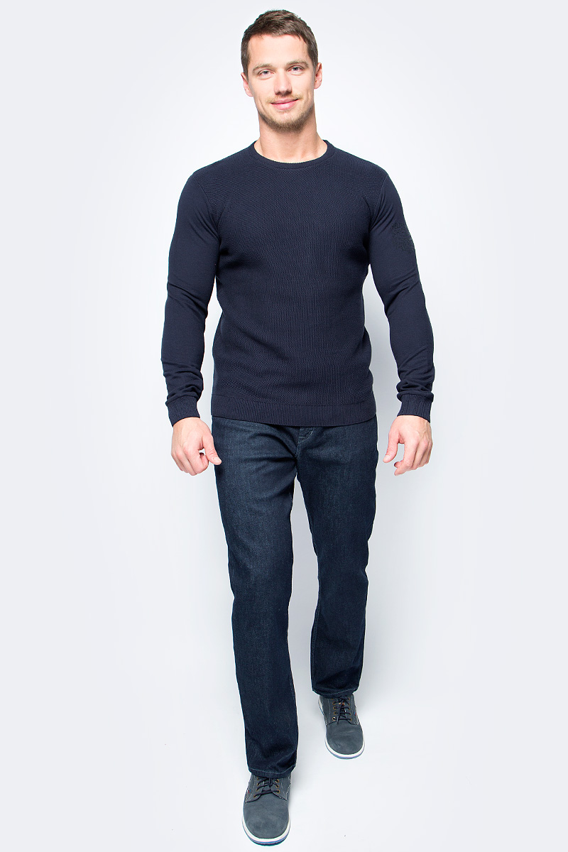 Свитер мужской Tom Tailor, цвет: синий. 3022896.00.10_6800. Размер M (48)3022896.00.10_6800 Свитер мужской Tom Tailor, цвет: синий. 3022896.00.10_6800. Размер M (48)3022896.00.10_6800Джемпер мужской Tom Tailor выполнен из натурального хлопка. Модель с круглым вырезом горловины и длинными рукавами.
