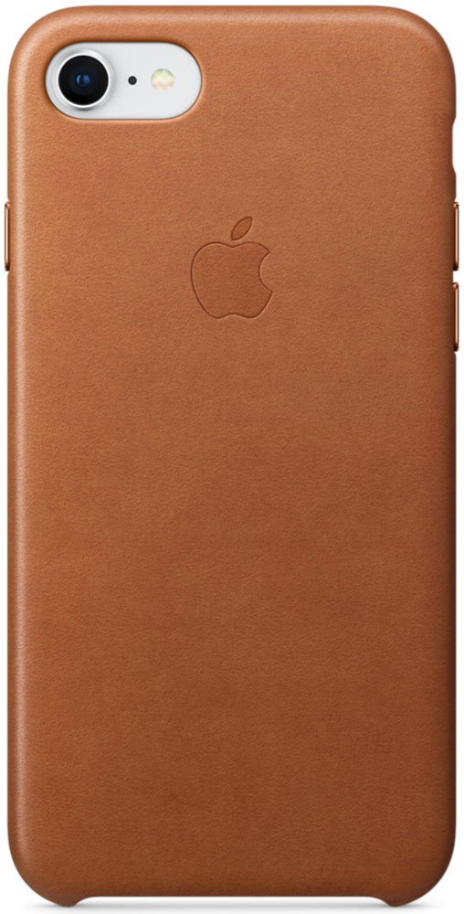 Apple Leather Case чехол для iPhone 7/8, Saddle BrownMQH72ZM/A Apple Leather Case чехол для iPhone 7/8, Saddle BrownMQH72ZM/AКожаный чехол для iPhone 7/8 точно повторяет контуры iPhone, сохраняя его тонкий профиль. Он изготовлен из специально обработанной, приятной на ощупь кожи европейского производства и со временем покрываются благородной патиной. Цвет алюминиевых кнопок идеально подходит к чехлу. А его подкладка из микрофибры защищает корпус iPhone.