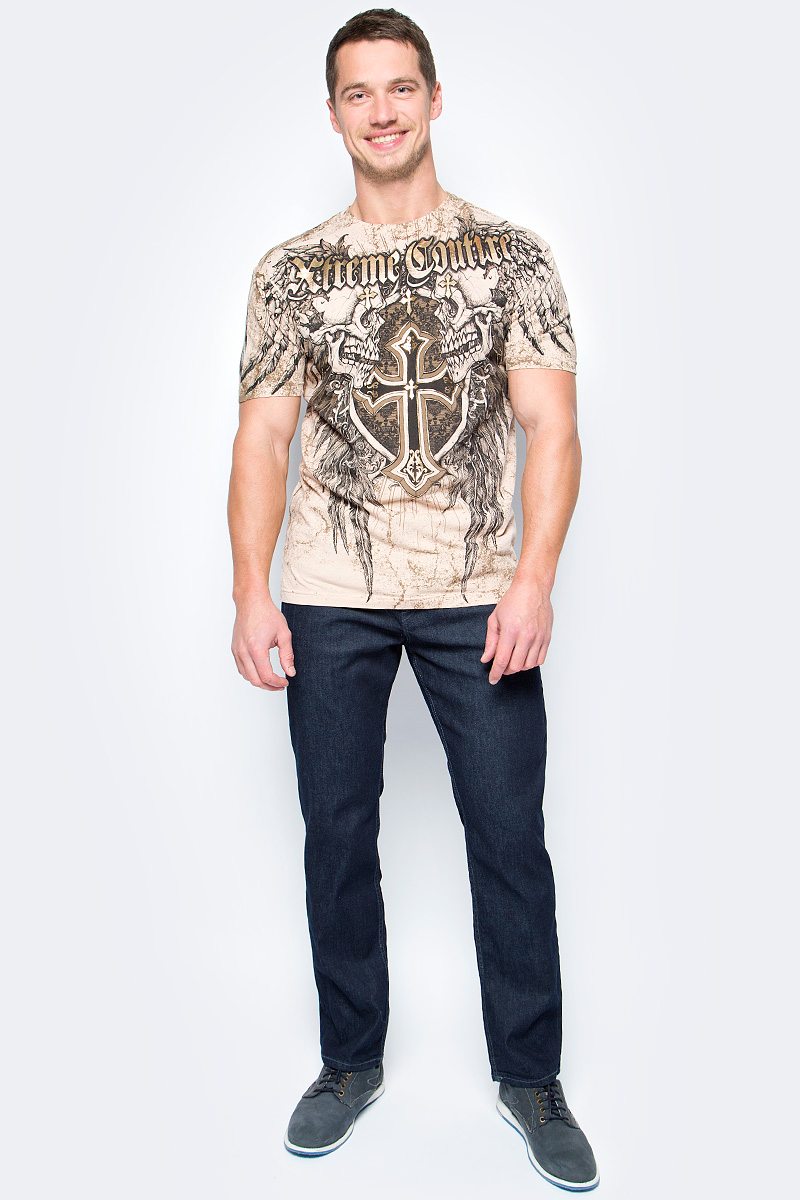 Футболка мужская Affliction Xtreme Couture Inhuman Skulls, цвет: бежевый. X1384. Размер 2XL (54)X1384 Футболка мужская Affliction Xtreme Couture Inhuman Skulls, цвет: бежевый. X1384. Размер 2XL (54)X1384Футболка мужская Affliction выполнена из натурального хлопка. Модель с круглым вырезом горловины и короткими рукавами оформлена оригинальным принтом.