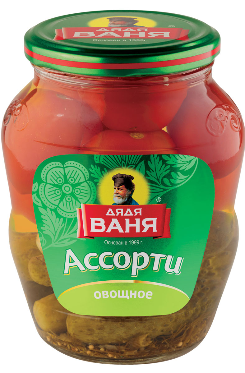 Дядя Ваня ассорти овощное маринованное огурцы и томаты, 680 гDV-4607002996643 Дядя Ваня ассорти овощное маринованное огурцы и томаты, 680 гDV-4607002996643Ассорти овощное маринованное Огурцы и томаты, 680 г.Уважаемые клиенты! Обращаем ваше внимание на то, что упаковка может иметь несколько видов дизайна. Поставка осуществляется в зависимости от наличия на складе.
