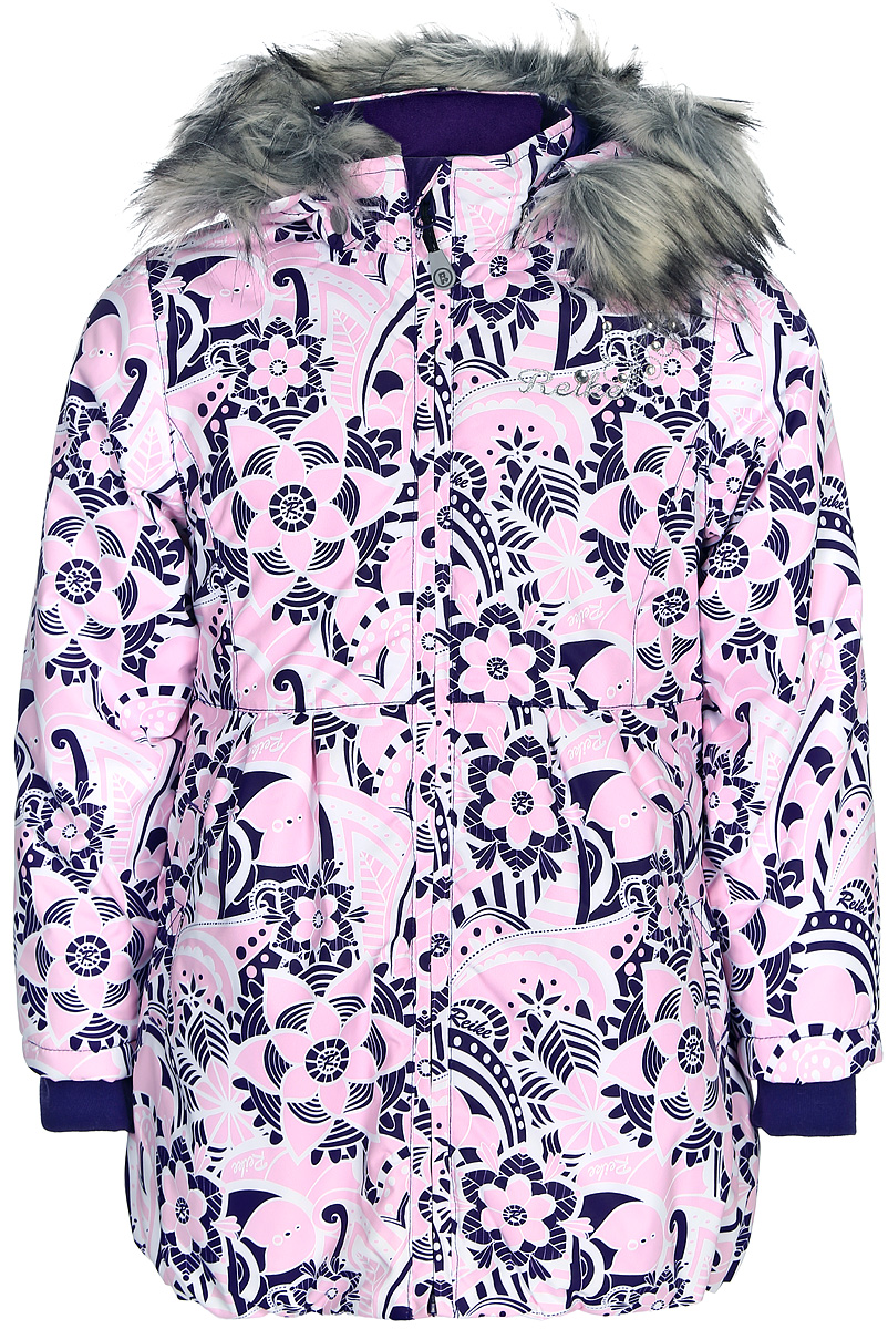 Куртка для девочки Reike, цвет: розовый. 396555_WLC pink. Размер 128396555_WLC pink Куртка для девочки Reike, цвет: розовый. 396555_WLC pink. Размер 128396555_WLC pinkКуртка для девочки Reike Зимние кружева изготовлена из ветрозащитной, водонепроницаемой, дышащей мембранной ткани с оригинальным принтом в виде растительных узоров. Подкладка выполнена из принтованного полиэстера с флисовой спинкой и воротником. Приталенная куртка дополнена съемным регулирующимся капюшоном с отстегивающейся меховой опушкой, светоотражающими лентами, а также двумя карманами, украшенными бантиками. Низ куртки присборен резинкой. Рукава оформлены эластичными трикотажными манжетами. Внутренняя ветрозащитная планка по всей длине молнии не допускает проникновения холодного воздуха. Базовый уровень. Коэффициент воздухопроницаемости куртки: 2000гр/м2/24 ч. Водоотталкивающее покрытие: 2000 мм.