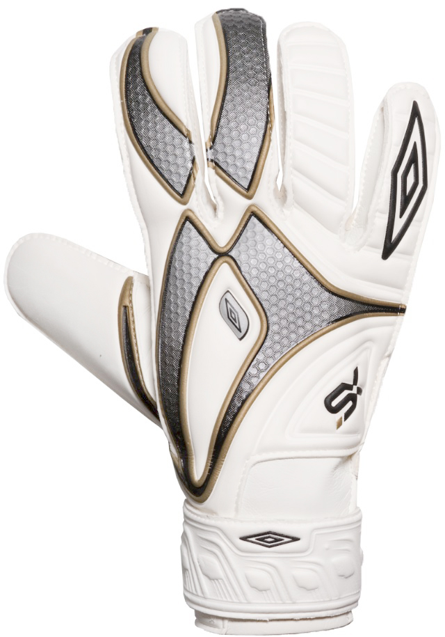 Перчатки вратарские Umbro Sx-Flare Force, цвет: белый, черный, золотой. Размер 10502882 Перчатки вратарские Umbro Sx-Flare Force, цвет: белый, черный, золотой. Размер 10502882Перчатки вратарские для игроков разного уровня подготовки. Ладонь из латекса 3мм. Вставки из сетки для вентиляции. Эмбоссированная защита зоны удара.