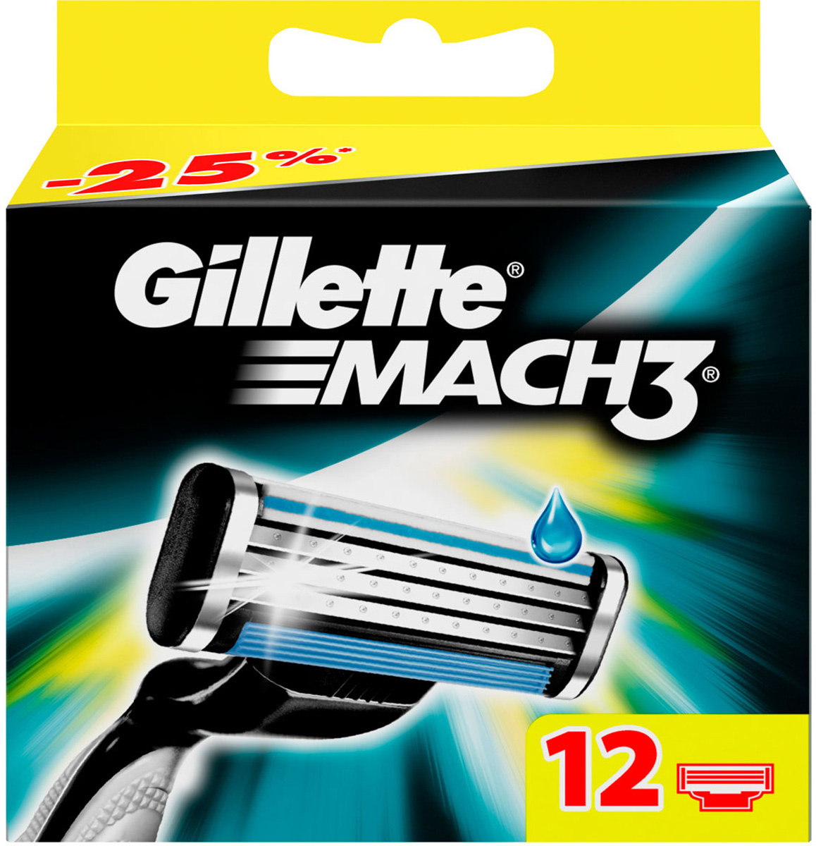 Сменные кассеты для бритья Gillette Mach 3, 12 шт.
