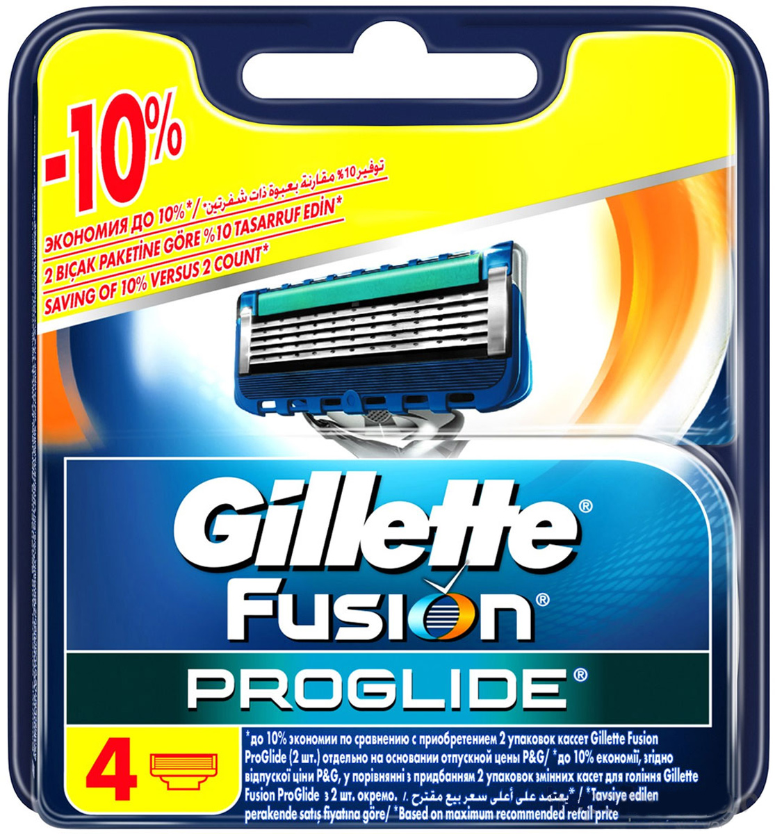 Сменные кассеты для бритья Gillette Fusion ProGlide, 4 шт