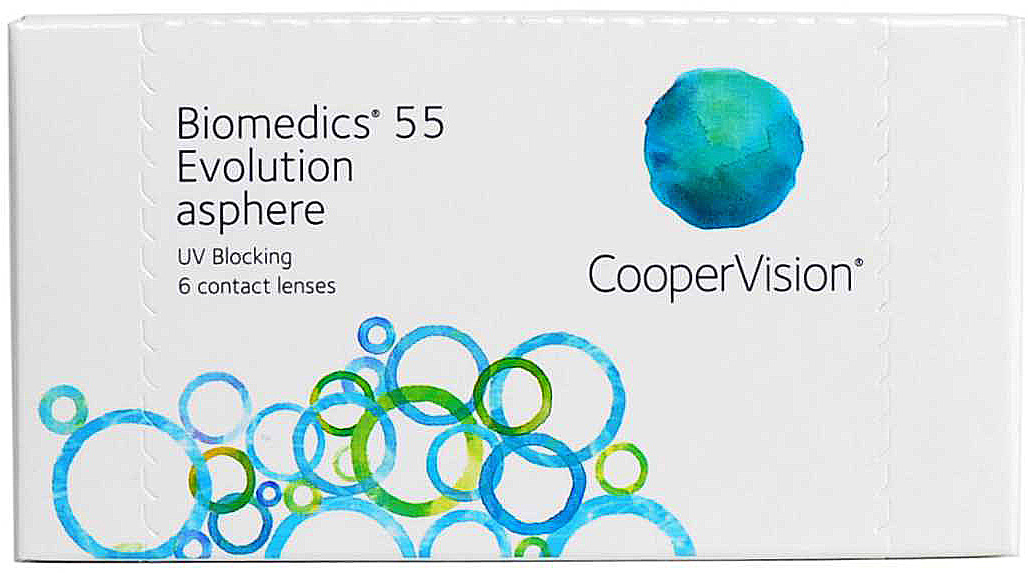 CooperVision Контактные линзы Biomedics 55 Evolution (6 pack)/Радиус кривизны 8,6/Оптическая сила -04,25