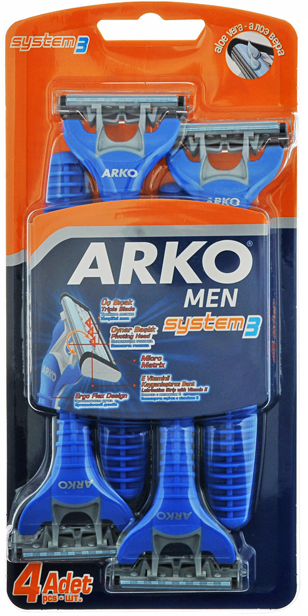 Arko MEN Станок для бритья System3 3 лезвия 4шт80050203 Arko MEN Станок для бритья System3 3 лезвия 4шт80050203идеально соответствуют современному темпу жизни:?Обеспечивают чистоту и гигиеничность бритья?Доступны по цене?Незаменимы в командировке и любой поездке?Являются хорошим дополнением к многоразовым бритвенным станкам