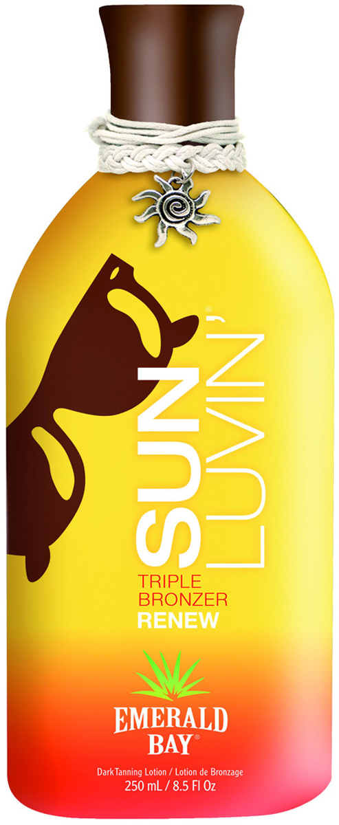 Emerald Bay Крем для загара в солярии Sun Luvin Triple Shot Bronzer, 250 млEB0017 Emerald Bay Крем для загара в солярии Sun Luvin Triple Shot Bronzer, 250 млEB0017Лосьон для загара в солярии с тройным бронзатором для всех типов кожи.Активные компоненты:нектар агавымасло шимасло подсолнухаоливковое маслоэкстракт плодов бананатирозинтемный тройной бронзаторОписание:Экзотическая смесь бронзаторов, полученных из натурального сахарного тростника позволяет получить благородный бронзовый оттенок загара. Экстракт агавы обогащен высококачественными концентратами и питательными витаминами, которые обеспечивают глубокий и здоровый загар. Масло ши увлажняет и разглаживает кожу, помогает получению максимального загара.