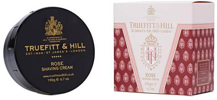 Truefitt&Hill Крем для бритья Rose Shaving Cream ( в банке) 190 гр.00039 Truefitt&Hill Крем для бритья Rose Shaving Cream ( в банке) 190 гр.00039TRUEFITT&HILL являются держателями королевского разрешения на поставку продукции Королевскому двору. Высококачественные кремы для бритья на глицериновой основе - самый комфортный способ достичь совершенства. TRUEFITT&HILL Крем для бритья Rose Shaving Cream ( в банке). Белоснежно-жемчужная эмульсия шелковистой текстуры, легко взбивающаяся в пену. С экстрактом розы, освежает и тонизирует кожу, подходит для любого типа кожи. Преимущества: Образует густую пену, приподнимает, размягчает волоски и обеспечивает хорошее скольжение лезвия для идеального гладкого бритья. Глицерин мгновенно увлажняет и смягчает кожу. Подходит для чувствительной кожи