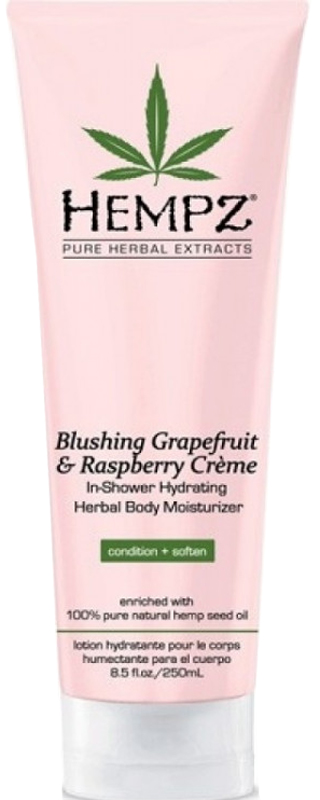Hempz Blushing Grapefruit and Raspberry Creme In Shower Кондиционер для душа гейпфрут и Малина, 250 мл110-2262-03 Hempz Blushing Grapefruit and Raspberry Creme In Shower Кондиционер для душа гейпфрут и Малина, 250 мл110-2262-03Увлажняющий кондиционер для душа на основе масла семян конопли и растительных экстрактов для ухода за телом. Обеспечивает питание и увлажнение кожи.