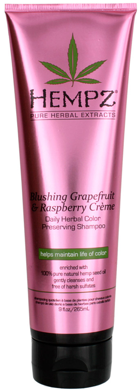 Hempz Blushing Grapefruit&Raspberry Creme Shampoo Шампунь гейпфрут и Малина для сохранения цвета и блеска окрашенных волос, 265 мл120-2413-03 Hempz Blushing Grapefruit&Raspberry Creme Shampoo Шампунь гейпфрут и Малина для сохранения цвета и блеска окрашенных волос, 265 мл120-2413-03Растительный шампунь легкой степени увлажнения для частого использования. Густая пена шампуня мягко очищает волосы. Без сульфатов для максимального сохранения цвета окрашенных волос. Коллекция супер-питательных бессульфатных шампуней на основе 100% натурального масла семян конопли для ухода за окрашенными и ослабленными волосами. Новые формулы для интенсивного увлажнения, восстановления, блеска и молодости ваших волос! Без парабенов и глютенов.
