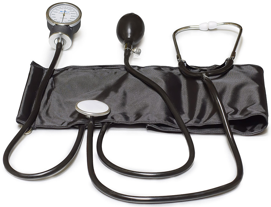 MediTech Механический тонометр со встроенным стетоскопом. Манжета на окружность руки 26-36 см МТ-20МТ-20 MediTech Механический тонометр со встроенным стетоскопом. Манжета на окружность руки 26-36 см МТ-20МТ-20Характеристики: Высокая точность измерений; Металлический корпус; Отвертка в комплекте; Манжета со встроенной головкой стетоскопа; Диапазон измерений давления воздуха в компрессионной манжете 20-300 мм. рт. ст.; Износоустойчивая манжета из высококачественного нейлона; Дополнительно предлагаются манжеты разного размера для новорожденных, детей, подростков и взрослых; Размер взрослой манжеты на окружность плеча 254-406 мм.; Цена деления шкалы манометров прибора 2 мм. рт. ст.; Размеры не более 190х115x65 мм.; Масса, не более 0, 542 кг.; Гарантия 1 год. Комплект поставки: манометр мебранный; манжета компрессионная; нагнетатель с клапаном; стетоскоп; отвертка; руководство по эксплуатации; чехол; упаковочная коробка. Описание:Прибор для измерения артериального давления комплектуется манжетой со встроенной головкой стетоскопа.