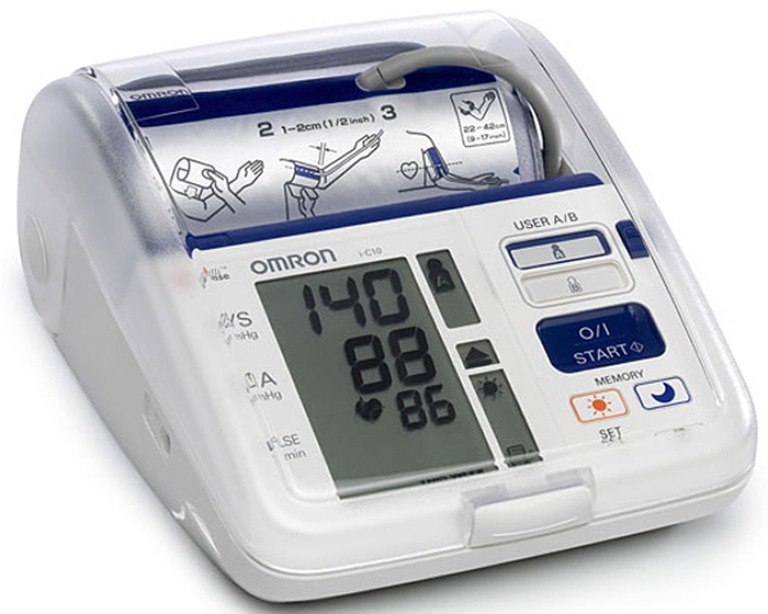 Omron i-C10 тонометр000 000 00239 Omron i-C10 тонометр000 000 00239Тонометр OMRON i-C10 - это современные технологии диагностики гипертонии у Вас дома. Данный тонометр разрабатывался при участии врачей-кардиологов и учитывает все особенности проведения измерения давления и пульса. С помощью этого прибора Вы можете предотвратить риск возникновения заболеваний сердца таких, как инфаркт и инсульт.При контроле своего артериального давления особенно важно обращать внимания на утренние и вечерние результаты измерений. Высокое утреннее давление наблюдается у многих пациентов и тесно связано с риском инсульта и инфаркта. Выявление Утренней Гипертензии позволяет пациенту и его лечащему врачу предотвратить данный риск. Просыпаетесь ли Вы утром или спокойно отдыхаете вечером у себя дома, Ваше давление должно быть нормальным.Тонометр Omron i-C10 имеет функцию расчета среднего утреннего и среднего вечернего давления. Запоминает показания и предупреждает Вас о попадании в зону риска. Вы можете самостоятельно просматривать историю своих измерений с указанием времени и даты, разделяя их на утренние и вечерние.